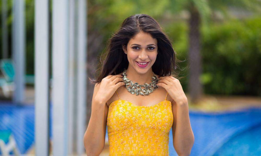 Lavanya Tripathi Yellow Maxi Dress Photos